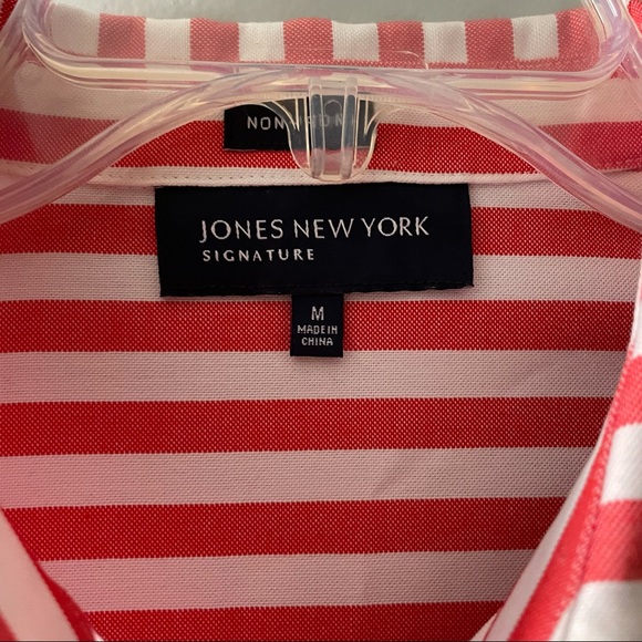 Red Stripe 3/4 Sleeve Button Down Shirt M - Picture 4 of 4